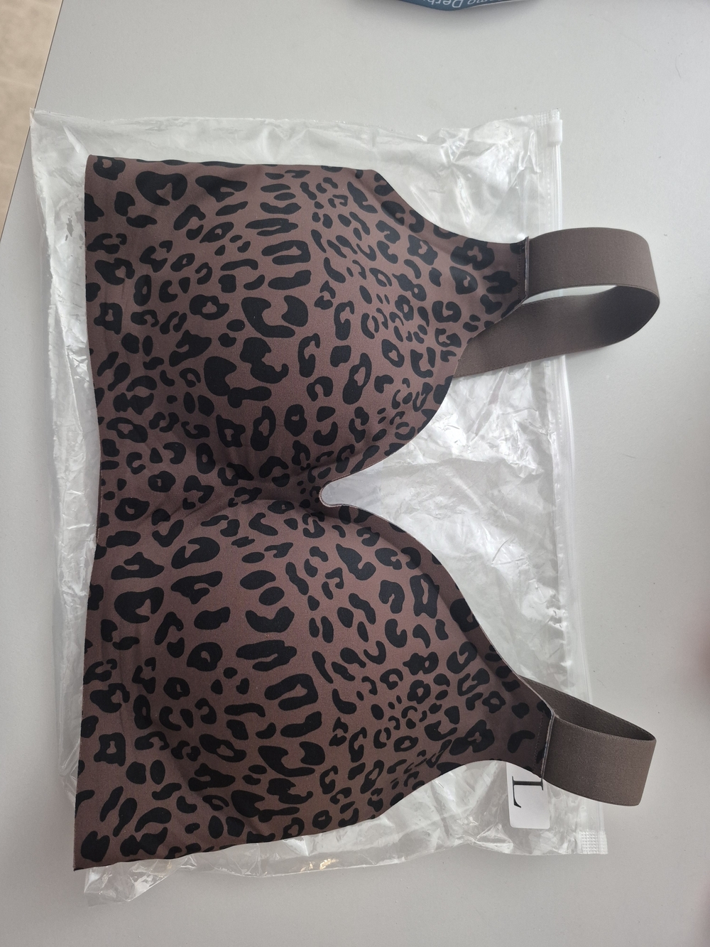 Leopard Print Wireless Bra in Brown and Black